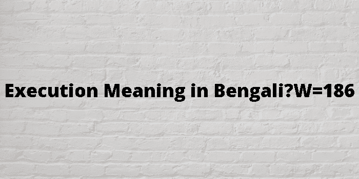 Execution Meaning In Bengali 