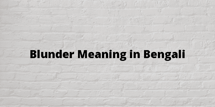 Blunder Meaning in Bengali / Blunder শব্দের বাংলা ভাষায় অর্থ অথবা মানে কি  