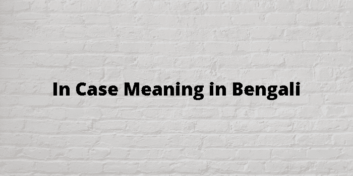 In Case Meaning In Bengali 