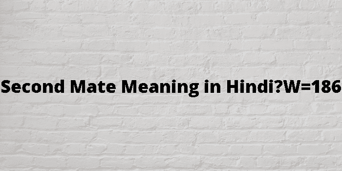 Second Mate Meaning In Hindi 