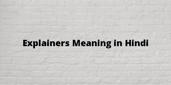 Explainers Meaning In Hindi - हिंदी अर्थ