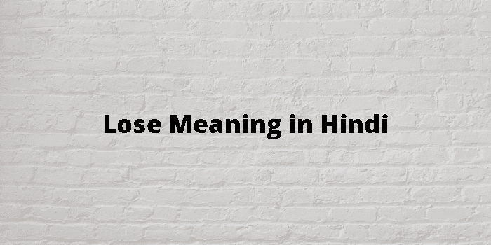 can t lose you meaning in hindi