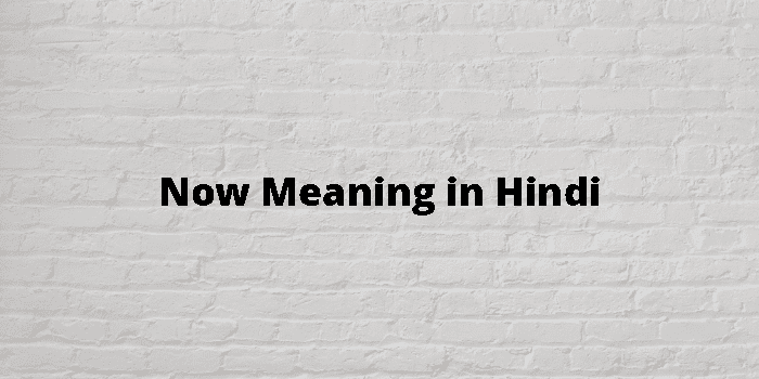 Now Meaning In Hindi - हिंदी अर्थ