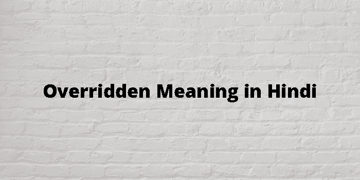 Overridden Meaning In Hindi - हिंदी अर्थ