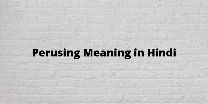Perusing Meaning In Hindi - हिंदी अर्थ