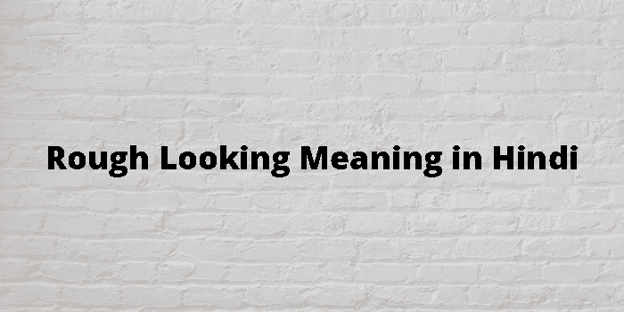 Rough Looking Meaning In Hindi - हिंदी अर्थ