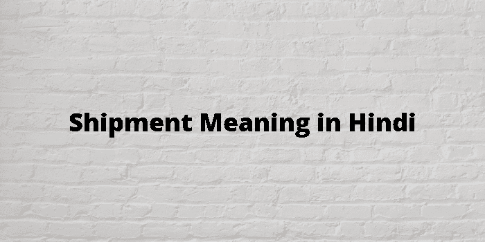 Shipment Meaning In Hindi