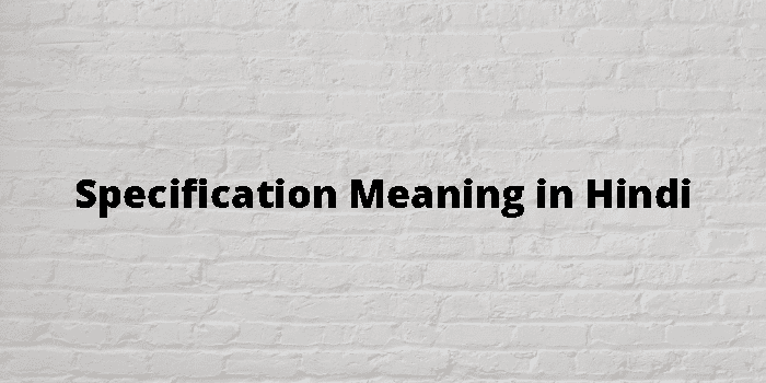 specification-meaning-in-hindi
