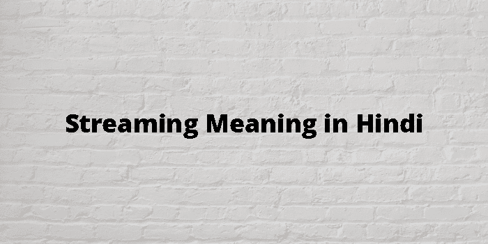 Streaming Meaning In Hindi - हिंदी अर्थ