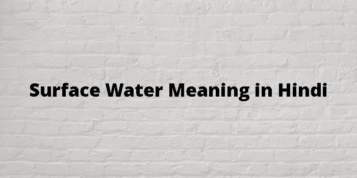 Surface Water Meaning In Hindi 