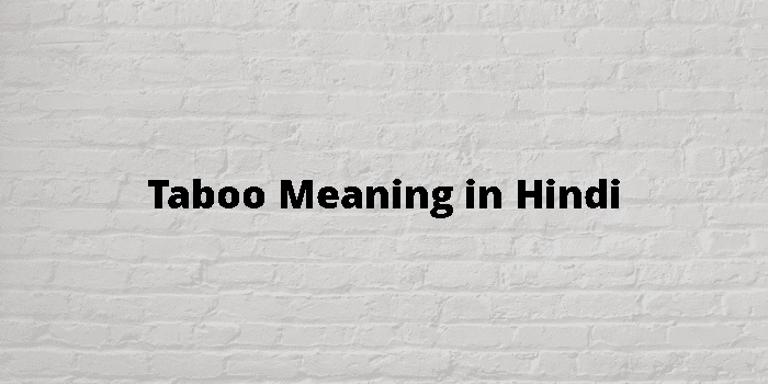 Taboo Meaning In Hindi - हिंदी अर्थ