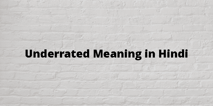Underrated Meaning In Hindi - हिंदी अर्थ