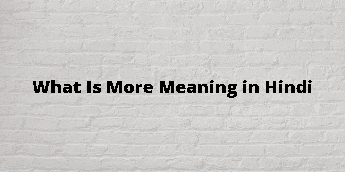 what-is-more-meaning-in-hindi