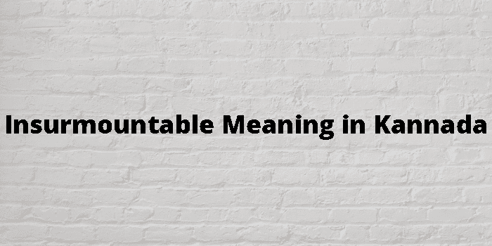 Insurmountable Meaning In Kannada - ಕನ್ನಡ ಅರ್ಥ