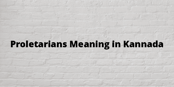 Proletarians Meaning In Kannada - ಕನ್ನಡ ಅರ್ಥ
