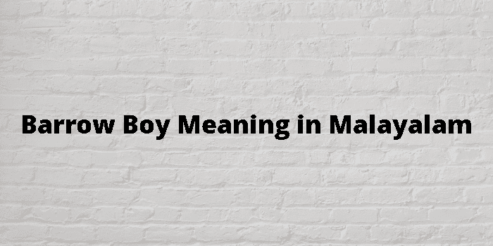 Barrow Boy Meaning In Malayalam