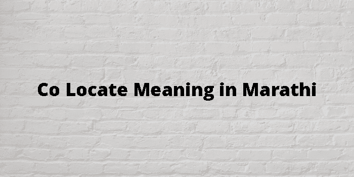 Co Locate Meaning In Marathi - मराठी अर्थ