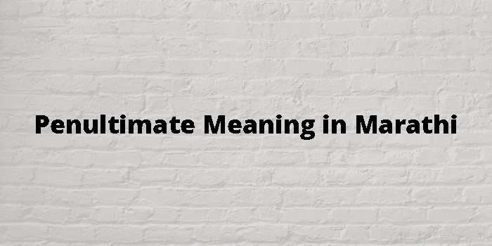 Penultimate Meaning In Marathi - मराठी अर्थ