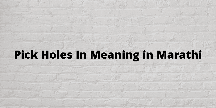 Pick Holes In Meaning In Marathi 