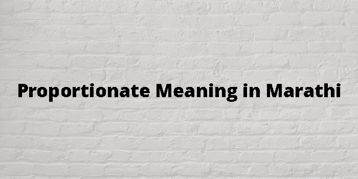 Proportionate Meaning In Marathi - मराठी अर्थ