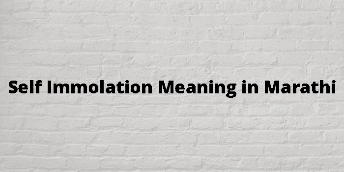 Self Immolation Meaning In Marathi - मराठी अर्थ