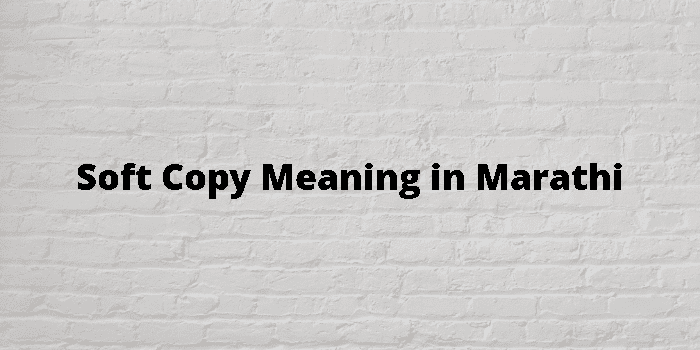 Soft Copy Meaning In Marathi