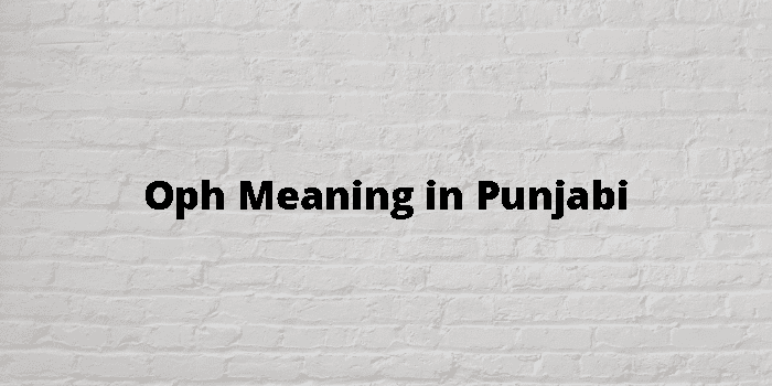 Oph Meaning In Punjabi - ਪੰਜਾਬੀ ਦਾ ਮਤਲਬ