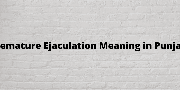 Premature Ejaculation Meaning In Punjabi