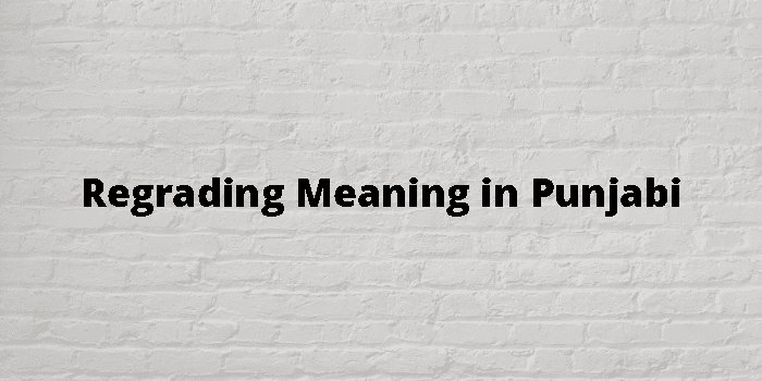 Regrading Meaning In Punjabi - ਪੰਜਾਬੀ ਦਾ ਮਤਲਬ