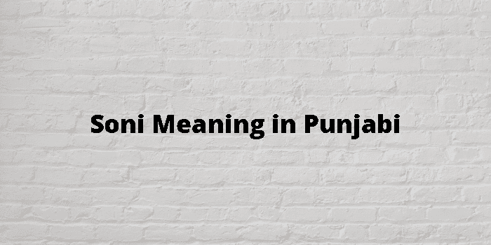 Soni Meaning In Punjabi - ਪੰਜਾਬੀ ਦਾ ਮਤਲਬ
