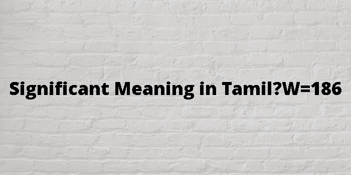  Significant Meaning In Tamil 