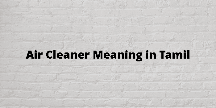 Air Cleaner Meaning In Tamil - தமிழ் அர்த்தம்
