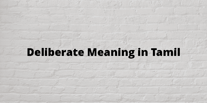 Deliberate Meaning In Tamil - தமிழ் அர்த்தம்
