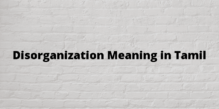 disorganization-meaning-in-tamil