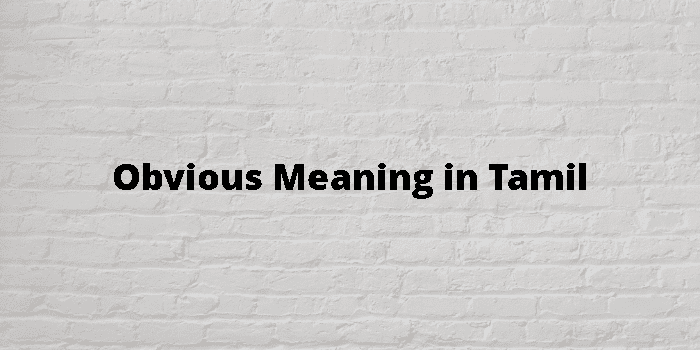 Obvious Meaning In Tamil - தமிழ் அர்த்தம்