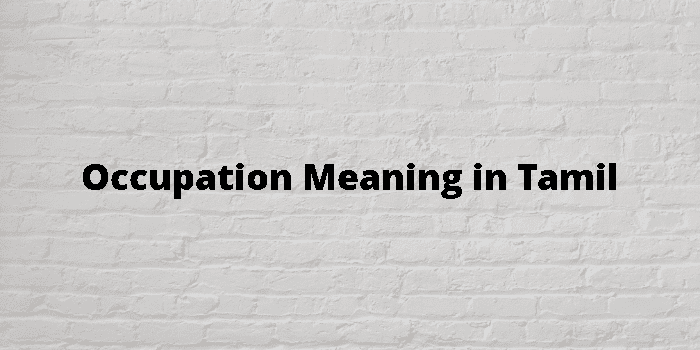 Occupation Meaning In Tamil