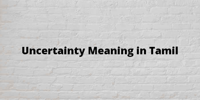 Uncertainty Meaning In Tamil