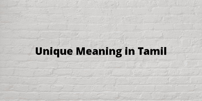 Non Unique Meaning In Tamil