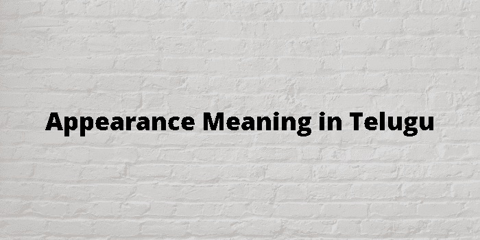 appearance-meaning-in-telugu