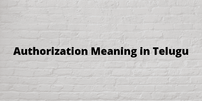 authorization-meaning-in-telugu