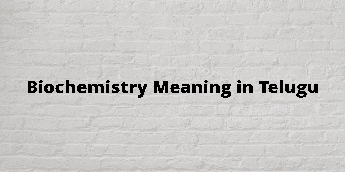 Biochemistry Meaning In Telugu - తెలుగు అర్థం