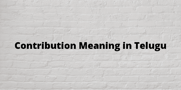 Contribution Meaning In Telugu