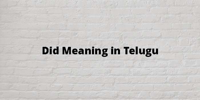 did-meaning-in-telugu