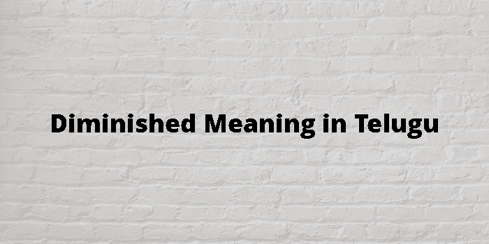 Diminished Meaning In Telugu - తెలుగు అర్థం