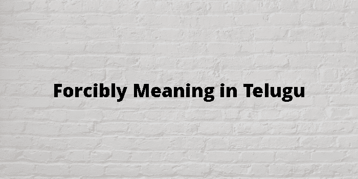 Forcibly Meaning In Telugu - తెలుగు అర్థం