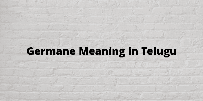 Germane Meaning In Telugu - తెలుగు అర్థం