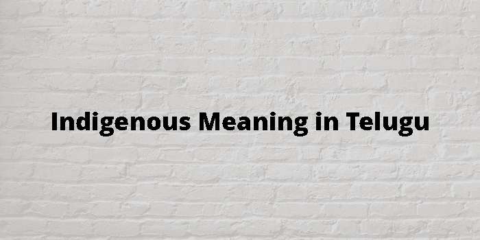 Indigenous Meaning In Telugu - తెలుగు అర్థం