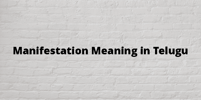 meaning of manifestation in telugu with example