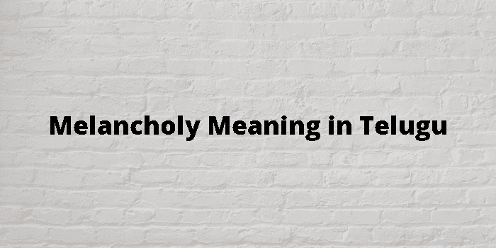 Melancholy Meaning In Telugu