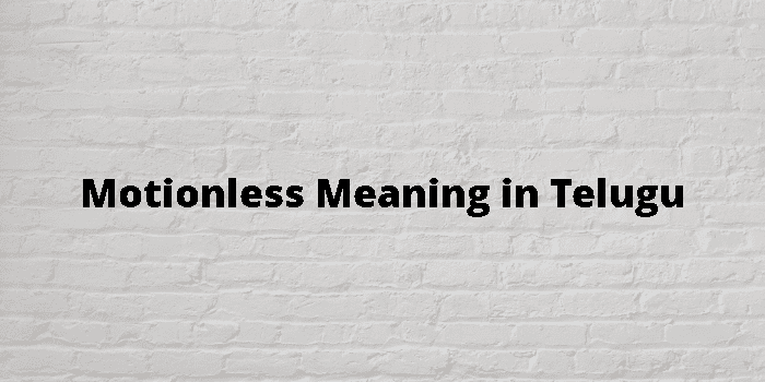 Motionless Meaning In Telugu 